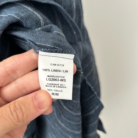 Lagenlook cieolo blue linen oversized blue stripes top - Picture 8 of 11